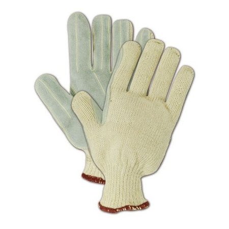 MAGID DuraMaster G16LEA Machine Knit Cow Split Leather Palm Glove, 12PK G16LEA9